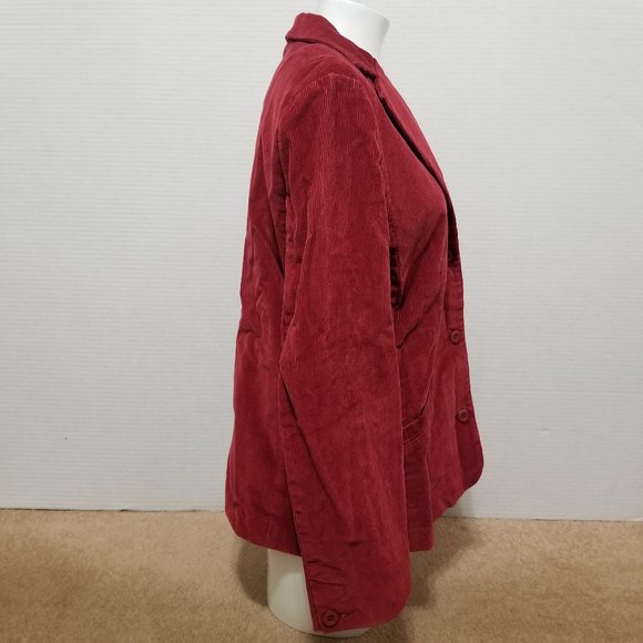 L.L. Bean jacket 12 corduroy ribbed blazer lined three button pockets YR81 - Picture 4 of 15